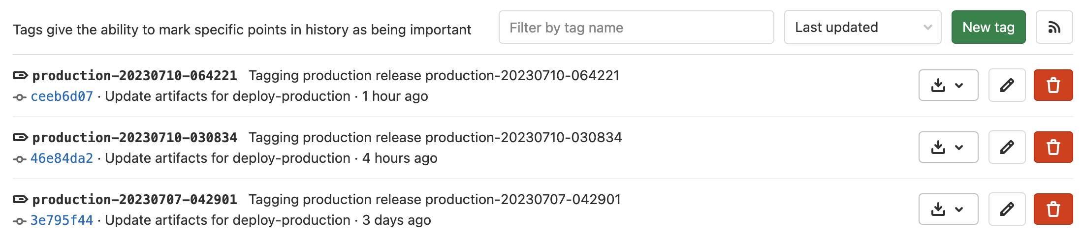 Tag interface