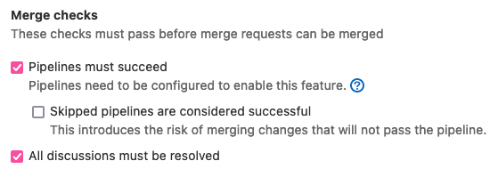 Merge Request settings